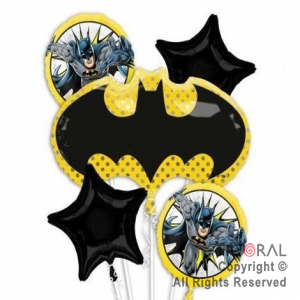 SET DE GLOBOS METALIZADO BATMAN 5 UNIDADES X 1